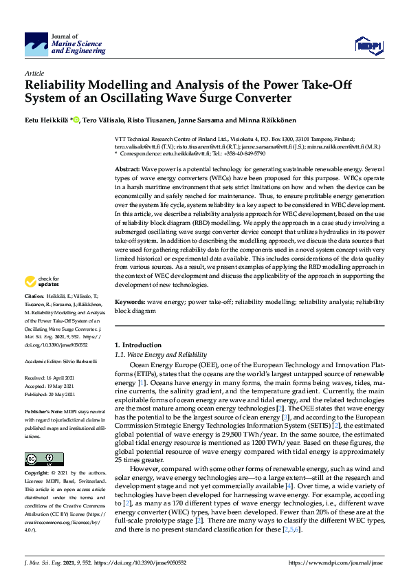 (PDF) Reliability Modelling and Analysis of the Power Take-Off System ...