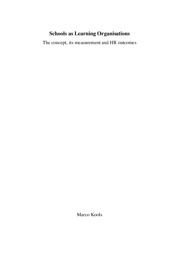 (PDF) Schools as Learning Organisations: the concept, its measurement ...