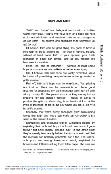 (PDF) Hope and Faith