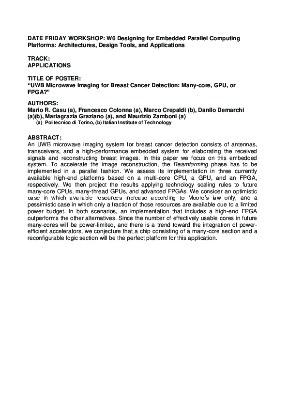 (PDF) UWB microwave imaging for breast cancer detection