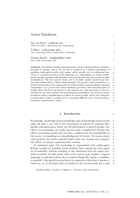 (PDF) Action emulation