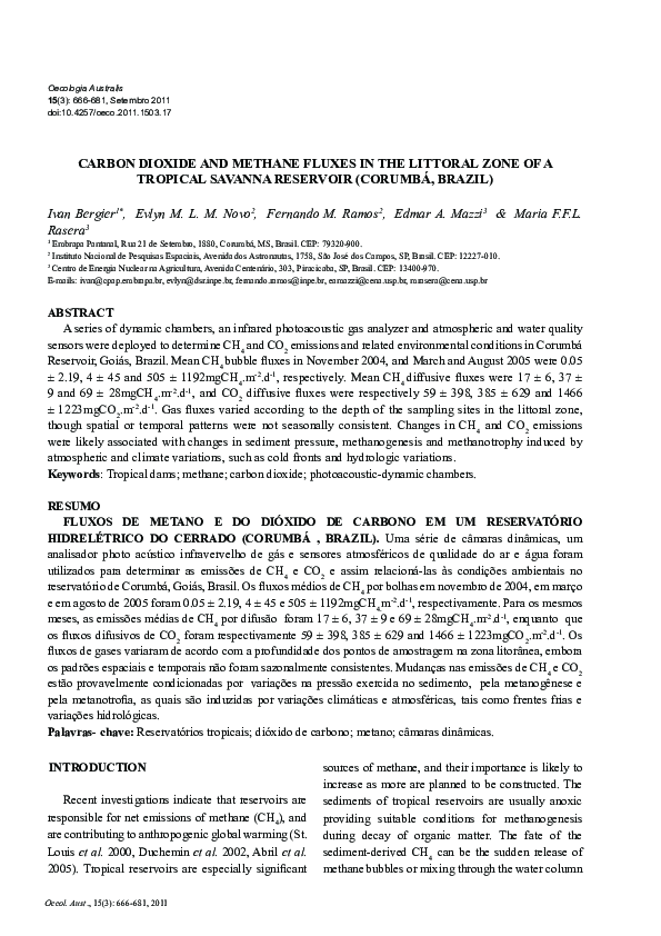 (PDF) Carbon Dioxide and Methane Fluxes in the Littoral Zone of a ...