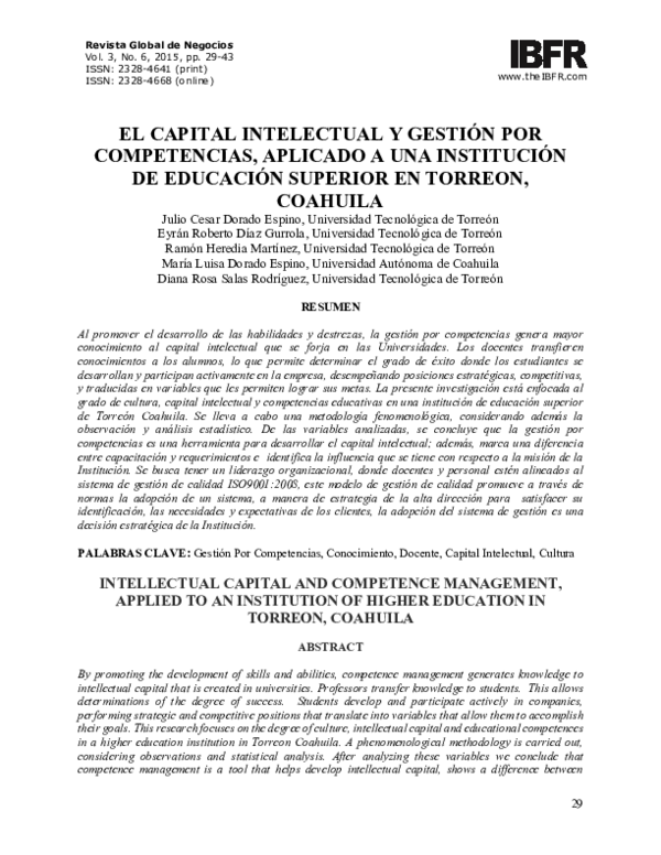 (PDF) Intellectual Capital and Competence Management, Applied to an ...