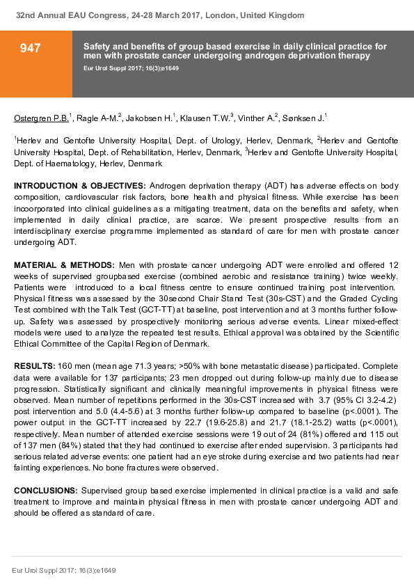 (PDF) Safety and benefits of group based exercise in daily clinical ...