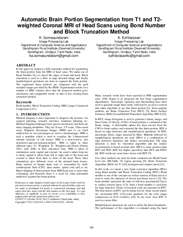 (PDF) Automatic brain portion segmentation from T1 and T2-weighted ...