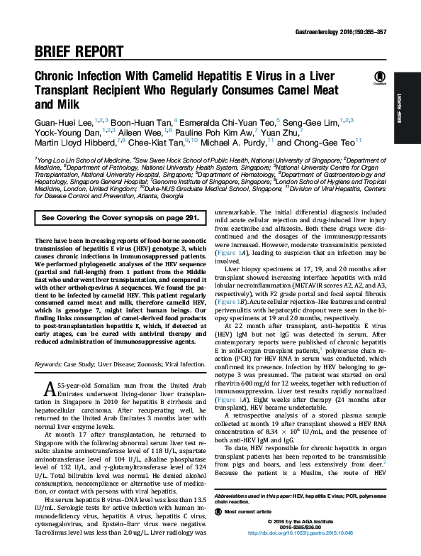 (PDF) Chronic Infection With Camelid Hepatitis E Virus in a Liver ...