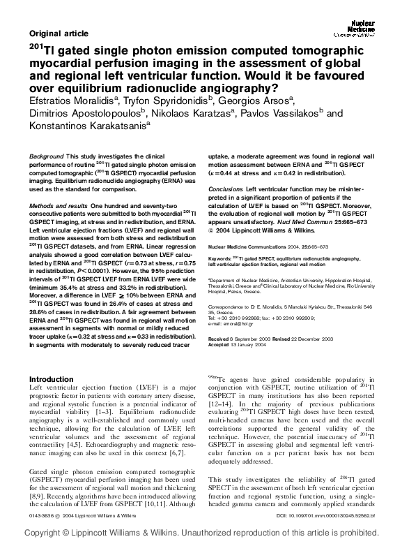 (PDF) 201Tl gated single photon emission computed tomographic ...