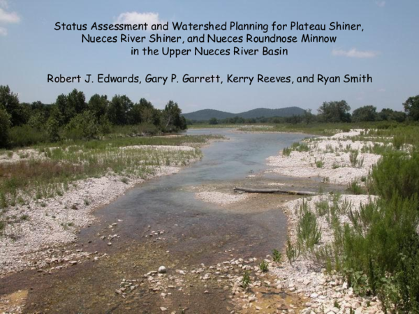 (PDF) Status Assessment and Watershed Planning for Plateau Shiner 