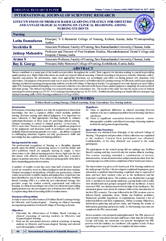 (PDF) Effectiveness of Problem Based Learning Strategy for Obstetric ...