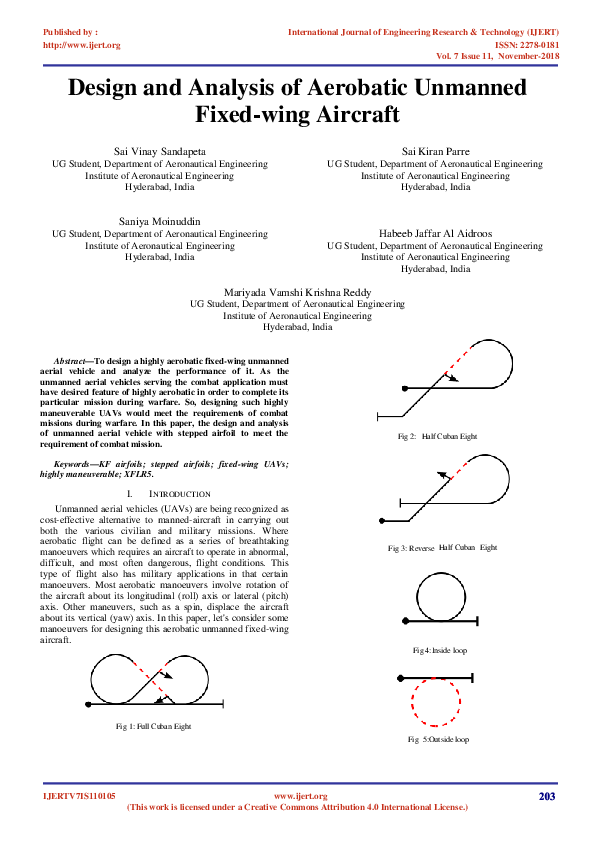(PDF) Design and Analysis of Aerobatic Unmanned Fixed-wing Aircraft