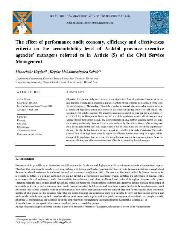 (PDF) The effect of performance audit economy, efficiency and ...