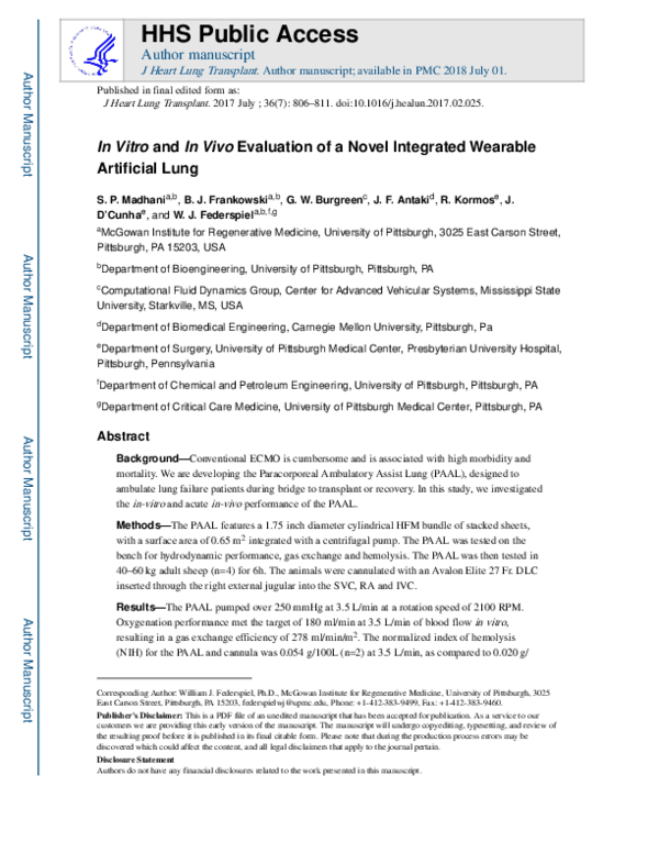 (PDF) In vitro and in vivo evaluation of a novel integrated wearable ...
