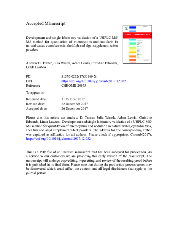 (PDF) Development and single laboratory validation of an optical