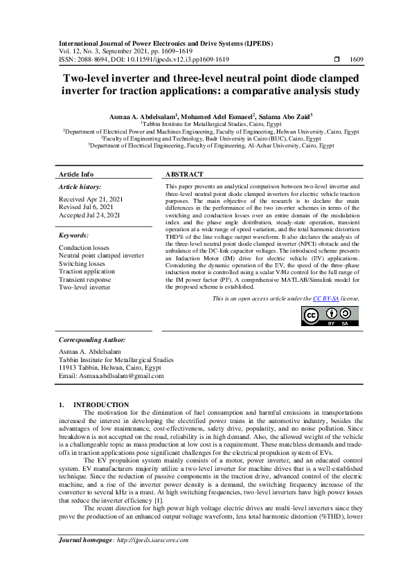 (PDF) Two-level inverter and three-level neutral point diode clamped ...
