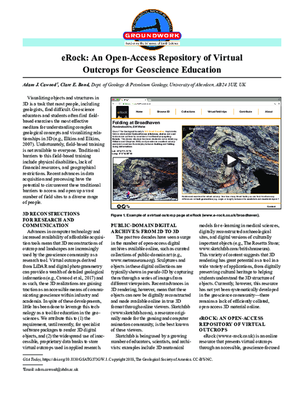 (PDF) eRock: An Open-Access Repository of Virtual Outcrops for ...