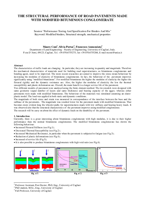 (PDF) The Structural Performance of Road Pavements Made with Modified ...
