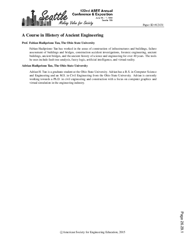 (PDF) A Course in the History of Ancient Engineering