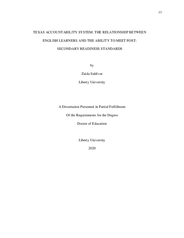 (PDF) Texas Accountability System: The Relationship Between English ...