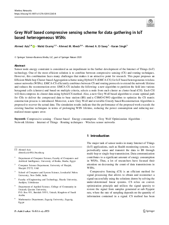 (PDF) Grey Wolf based compressive sensing scheme for data gathering in ...
