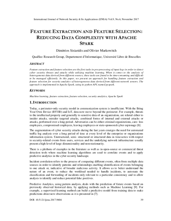 (PDF) Feature Extraction and Feature Selection: Reducing Data ...