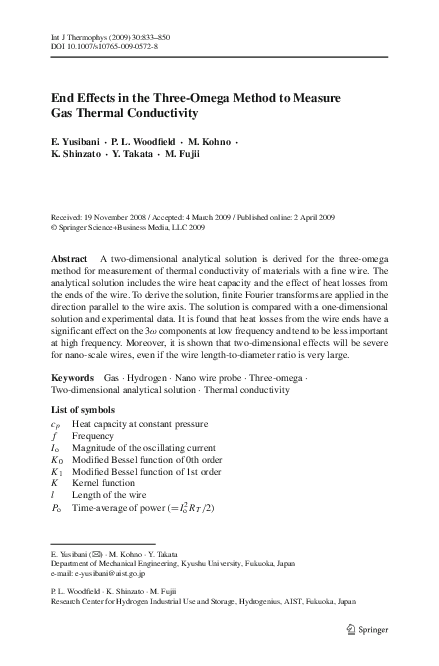 (PDF) End Effects in the Three-Omega Method to Measure Gas Thermal ...