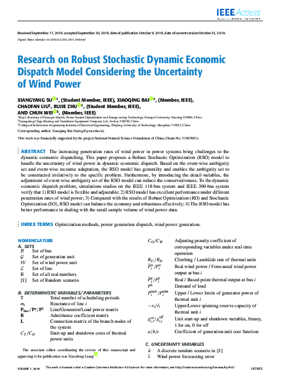 (PDF) Research on Robust Stochastic Dynamic Economic Dispatch Model ...