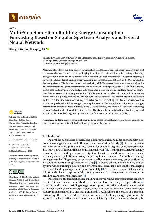 (PDF) Multi-Step Short-Term Building Energy Consumption Forecasting ...