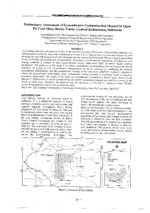 (PDF) Preliminary Assessment of Groundwater Contamination Hazard in ...