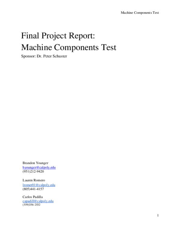 (PDF) Machine Components Test