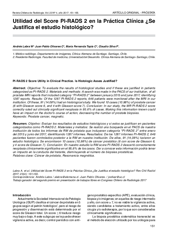 (PDF) Utilidad del Score PI-RADS 2 en la Práctica Clínica ¿Se Justifica ...