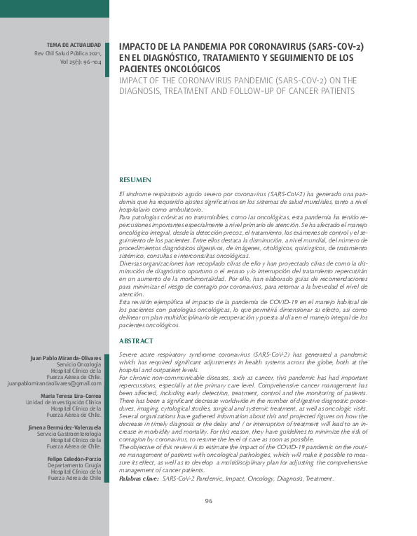 (PDF) Impacto de la pandemia por coronavirus (SARS-CoV-2) en el ...