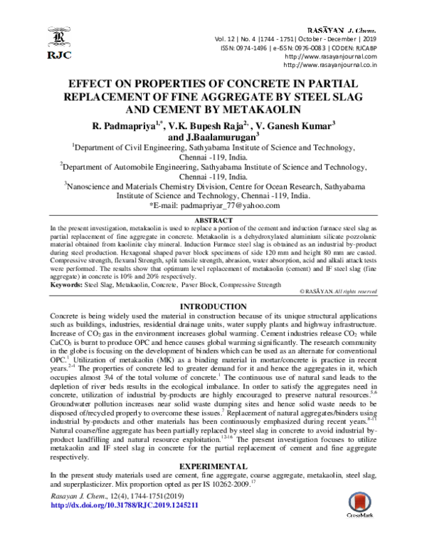 (PDF) Effect on Properties of Concrete in Partial Replacement of Fine ...