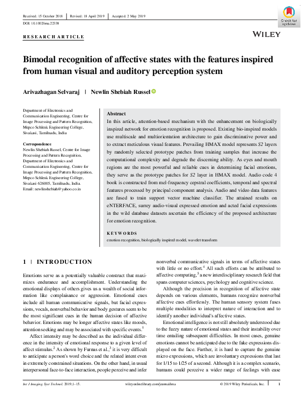 (PDF) Bimodal recognition of affective states with the features ...