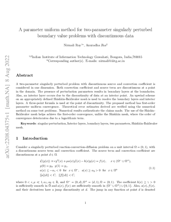 (PDF) A parameter uniform method for two-parameter singularly perturbed ...