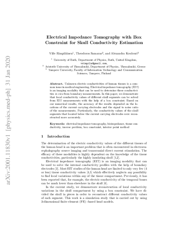 (PDF) Electrical Impedance Tomography with Box Constraint for Skull ...