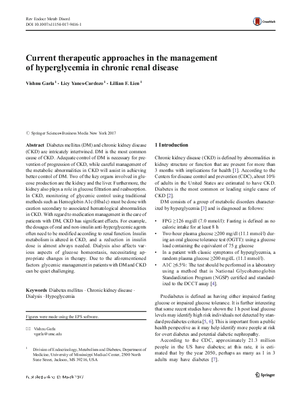 (PDF) Current therapeutic approaches in the management of hyperglycemia ...