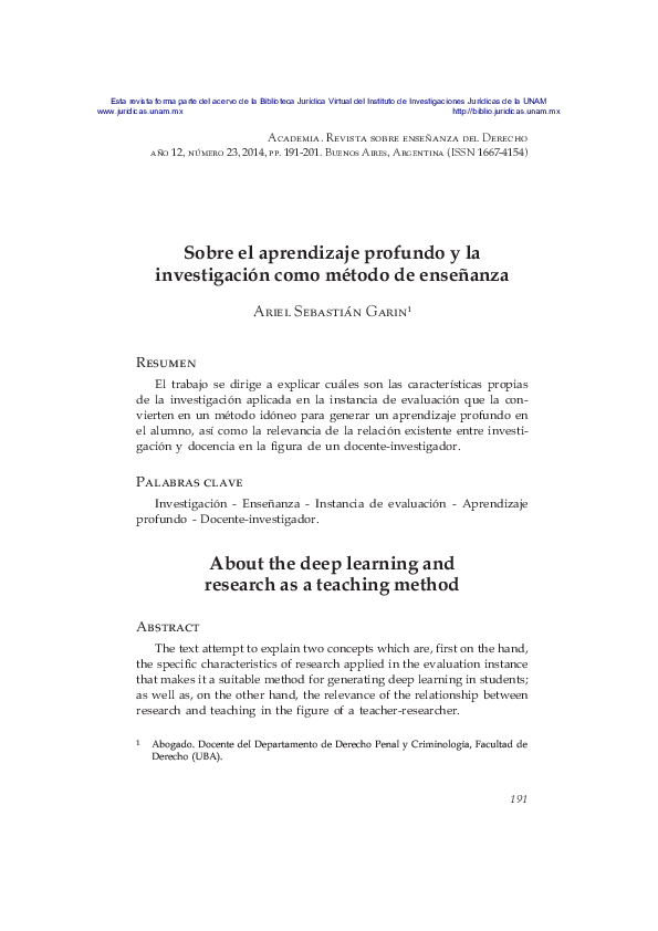 (PDF) Sobre el aprendizaje profundo y la investigación como método de ...