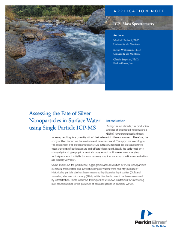 (PDF) Assessing the Fate of Silver Nanoparticles in Surface Water using ...