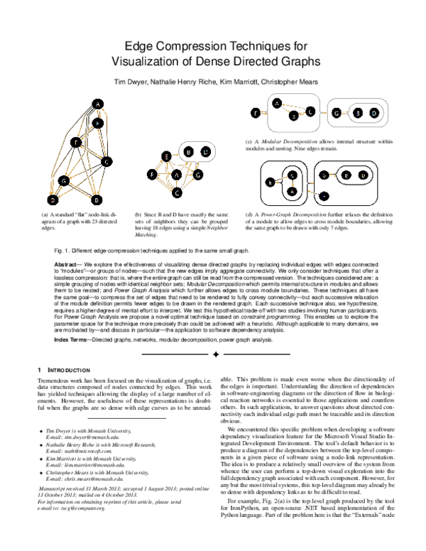 (PDF) Edge Compression Techniques for Visualization of Dense Directed ...