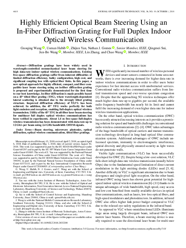 (PDF) Highly Efficient Optical Beam Steering Using an In-Fiber ...