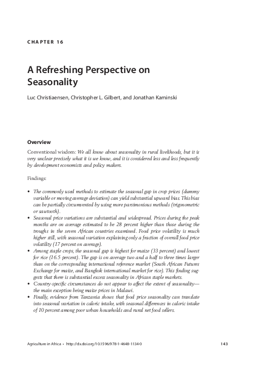 (PDF) A Refreshing Perspective on Seasonality