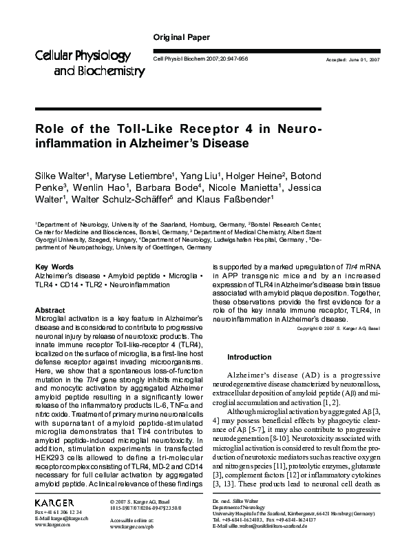 (PDF) Role of the Toll-Like Receptor 4 in Neuroinflammation in ...