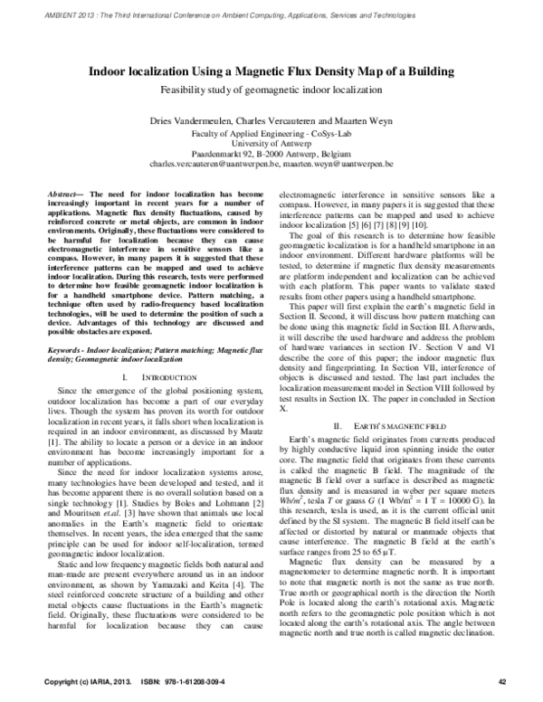(PDF) Indoor localization Using a Magnetic Flux Density Map of a Building