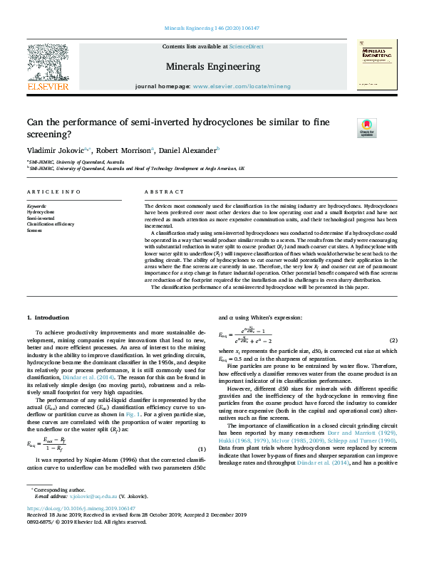 (PDF) Can the performance of semi-inverted hydrocyclones be similar to ...