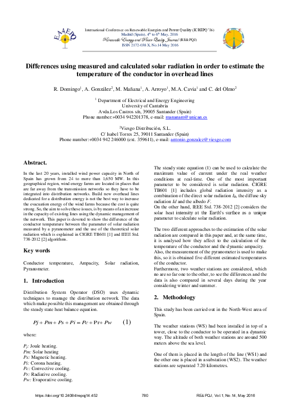 (PDF) Differences using measured and calculated solar radiation in ...