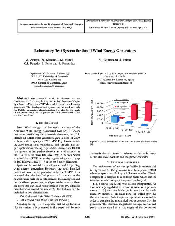 (PDF) Laboratory platform for small wind energy generators