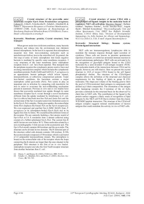 (PDF) Crystal structure of the pyoverdin outer membrane receptor FpvA ...