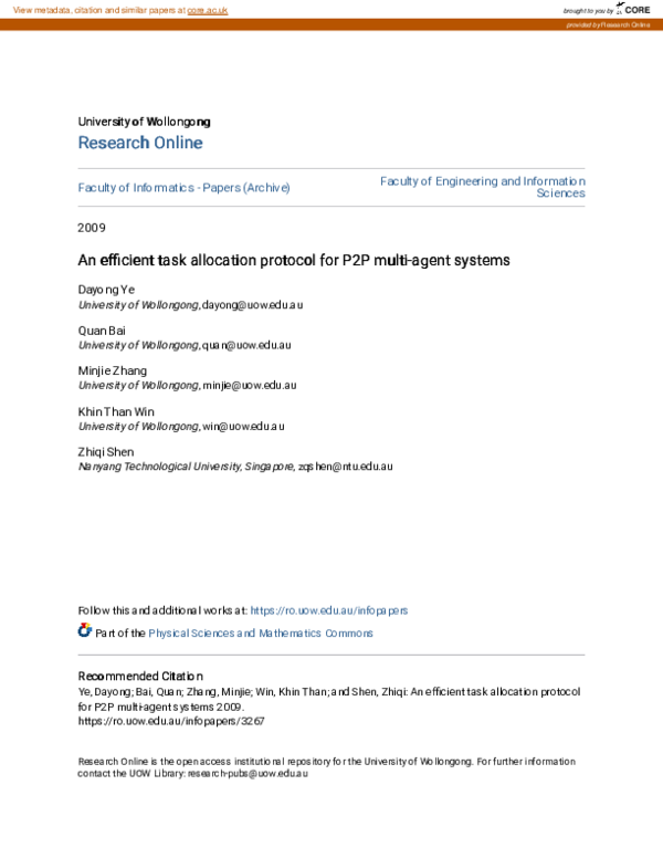 (PDF) An Efficient Task Allocation Protocol for P2P Multi-agent Systems