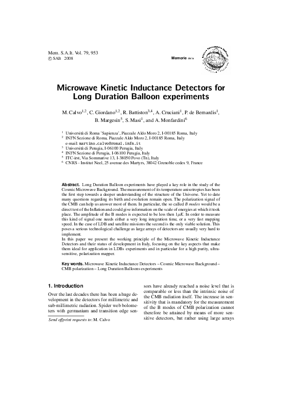 (PDF) Microwave kinetic inductance detectors for long duration balloon ...