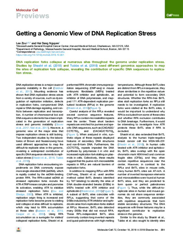 (PDF) Getting a Genomic View of DNA Replication Stress